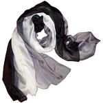 Posh Gear Damen Seiden Schal Chiffon Tri-Color, schwarz aus 100% Seide