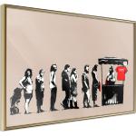 Poster - Banksy: Festival | 45x30 cm | Goldener Rahmen
