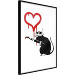 Poster - Banksy: Love Rat | 30x45 cm | Schwarzer Rahmen