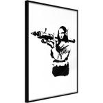 Poster - Banksy: Mona Lisa with Bazooka II | 20x30 cm | Schwarzer Rahmen