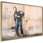 Poster - Banksy: The Son of a Migrant from Syria | 45x30 cm | Goldener Rahmen