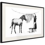Poster - Banksy: Washing Zebra Stripes | 30x20 cm | Schwarzer Rahmen mit Passepartout