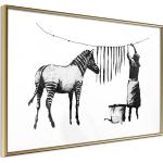 Poster - Banksy: Washing Zebra Stripes | 60x40 cm | Goldener Rahmen