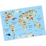 Bunte Weltkarte Poster mit Weltkartenmotiv 