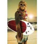 Poster Star wars Chewbacca mit Surfbrett - Größe 61 x 91,5 cm - Maxiposter