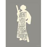 Poster Star Wars Silhouette Quotes Leia 40x50 cm