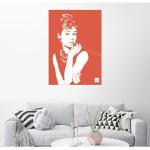 Posterlounge Wandbild, Audrey Hepburn in Coral, Premium-Poster