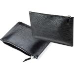 Schwarze Delmon Varone Geldtaschen mit Reißverschluss aus Leder 