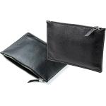 Schwarze Gesteppte Delmon Varone Geldtaschen mit Reißverschluss aus Leder 