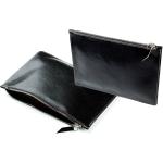 Schwarze Gesteppte Vintage Delmon Varone Geldtaschen mit Reißverschluss aus Leder 