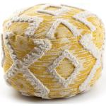 Gelbe Boho Dywany Łuszczów Poufs aus Baumwolle Breite 0-50cm, Höhe 0-50cm, Tiefe 0-50cm 