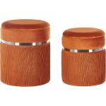 Reduzierte Orange Moderne Beliani Runde Poufs aus Samt mit Stauraum Breite 0-50cm, Höhe 0-50cm, Tiefe 0-50cm 2-teilig 