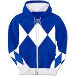 Power Rangers Blue Hooded Costume Sweatshirt (Adult Medium)