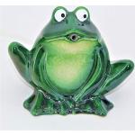 powershop11 Wasserspeier Frosch dunkelgrün Keramik 12 cm