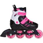 Powerslide Inline Skates Khaan Junior SQD Pink, größenverstellbar, Schwarz/Weiß/Pink für Kinder, ABEC 7 Pro Kugellager, Art. nr.: 940670