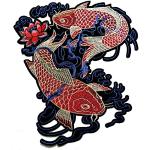 Rote Asiatische Biker Aufnäher mit Ornament-Motiv 