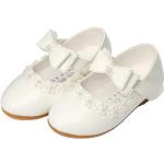 Weiße Mary Jane Ballerinas für Kinder Größe 25 für Zeremonien 