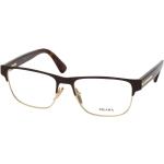 Braune Runde Brillenfassungen aus Metall für Herren 
