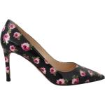 Reduzierte Schwarze Blumenmuster Prada Pfennigabsatz High Heels & Stiletto-Pumps aus Leder für Damen Größe 36 