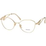 Goldene Prada Brillenfassungen aus Metall für Damen 