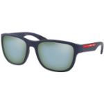 Blaue Prada Rechteckige Rechteckige Sonnenbrillen aus Kunststoff für Herren 
