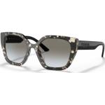 Graue Schildpattmuster Prada Rechteckige Rechteckige Sonnenbrillen aus Kunststoff für Damen 