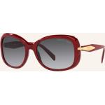 Dunkelrote Prada Rechteckige Rechteckige Sonnenbrillen aus Kunststoff für Herren 