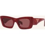 Rote Prada Rechteckige Rechteckige Sonnenbrillen aus Kunststoff für Herren 