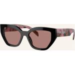 Hellbraune Prada Cateye Sonnenbrillen aus Kunststoff für Damen 