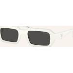 Dunkelgraue Prada Rechteckige Rechteckige Sonnenbrillen aus Kunststoff für Damen 