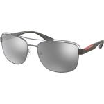 Silberne Prada Sport Verspiegelte Sonnenbrillen für Herren 