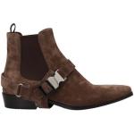 Reduzierte Braune Unifarbene Prada Kuba-Absatz Cowboy-Boots & Cowboystiefeletten aus Veloursleder für Damen Größe 36 