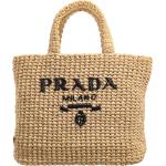 Prada Tote - Small Open Double Handle With Contrasting Logo Inl - Gr. unisize - in Beige - für Damen