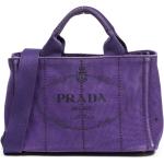 Reduzierte Lila Vintage Prada Canapa Tote Bags & Henkeltaschen für Damen Klein 