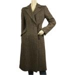 Schokoladenbraune Vintage Prada Tweed-Mäntel mit Knopf aus Tweed für Damen Größe S für den für den Herbst 