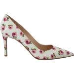 Reduzierte Weiße Blumenmuster Prada Pfennigabsatz High Heels & Stiletto-Pumps aus Leder für Damen Größe 39 