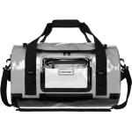 Graue Sporttaschen 30l mit Reißverschluss aus LKW-Plane mit Außentaschen 