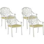 Reduzierte Weiße Motiv Retro Beliani Gartenstühle Metall aus Aluminium stapelbar Breite 50-100cm, Höhe 50-100cm, Tiefe 50-100cm 4-teilig 