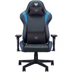 Predator Rift Gaming Stuhl (Abnehmbare Lenden- und Kopfstütze, verstellbare 4D-Armlehnen, Zwei-Polster-Kissen, 155° neigbare Rückenlehne, für Nutzer bis zu 110 kg, Leder Cover) schwarz/blau