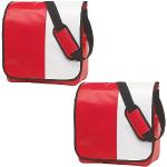 Rote Messenger Bags & Kuriertaschen mit Klettverschluss aus LKW-Plane für Herren 