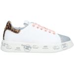 Weiße Animal-Print Premiata Low Sneaker mit Schnürsenkel aus Leder für Damen Größe 40 