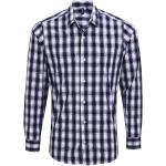Dunkelblaue Elegante Langärmelige Premier Workwear Herrenlangarmhemden mit Knopf aus Baumwolle Größe XXL 