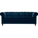 Blaue Moderne Home Affaire Premium Collection Chesterfield Sofas aus Polyester mit Armlehne Breite 200-250cm, Höhe 50-100cm, Tiefe 50-100cm 