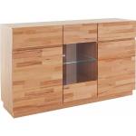 Beige Home Affaire Premium Collection Nachhaltige Sideboards aus Massivholz mit Schublade Breite 100-150cm, Höhe 0-50cm, Tiefe 0-50cm 