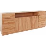 Beige Home Affaire Premium Collection Bio Nachhaltige Sideboards aus Massivholz mit Schublade Breite 200-250cm, Höhe 0-50cm, Tiefe 0-50cm 