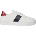 Weiße Tommy Hilfiger Premium Low Sneaker in Normalweite aus Leder für Herren Größe 41 