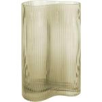 Present Time Vase Allure Wave - Moosgrün - 9,5x27cm - grau Glas 8714302703690