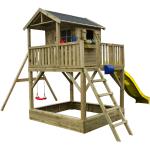Reduzierte Gelbe Holzspieltürme & Holzstelzenhäuser mit Sandkasten 