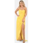 Gelbe Unifarbene Prestije Maxi Abendkleider rückenfrei mit Reißverschluss aus Polyester für Damen für den für den Sommer 
