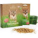 PRETTY KITTY Premium Katzengras Saatmischung: 10 Beutel je 25g Katzengras Samen für 100 Töpfe fertiges Katzengras – Eine grüne Katzen Wiese – Natürliche Katzen Leckerlies – Pflanzen Samen - Grassamen
